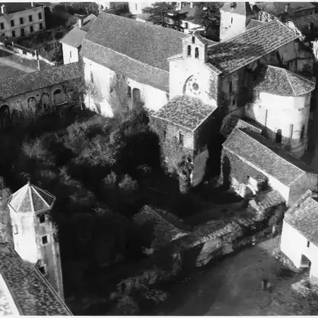 Vue aérienne de l'abbaye entre 1945 et 1975