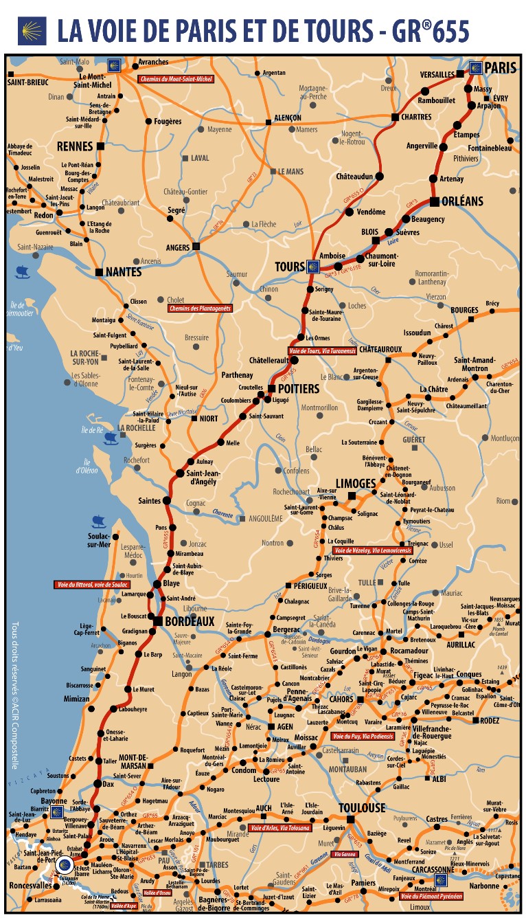 Chemin de Saint-Jacques de Compostelle à Dax - Landes - Voie de Tours